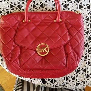 Michael Kors Smart Red Quilted Leather Bag